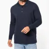 Polo homme manches longues personnalisé avec une broderie