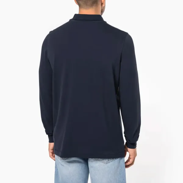 Polo homme manches longues personnalisé avec une broderie