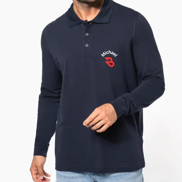 polo manches longues homme personnalisé broderie