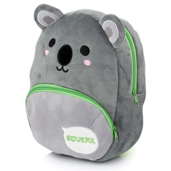 Petit sac à dos enfant koala gris et vert personnalisé et brodé