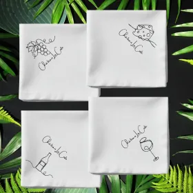 lot de serviettes de table vin et fromage