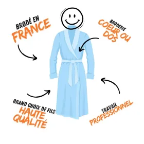 Irrésistible peignoir orange personnalisé avec broderie