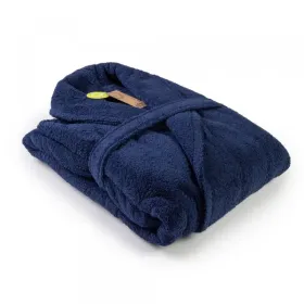 peignoir bleu marine brodé au prénom