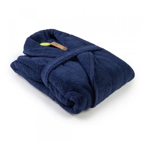 peignoir bleu marine brodé au prénom