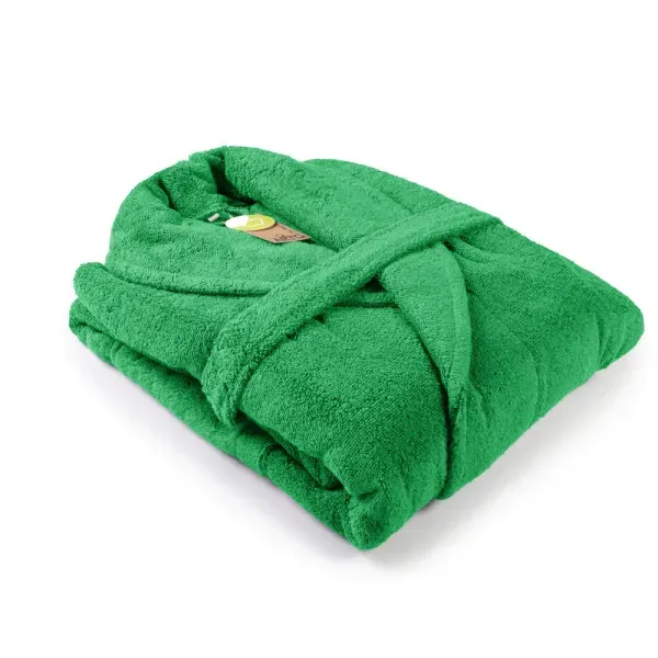 peignoir vert homme ou femme sans capuche brodé