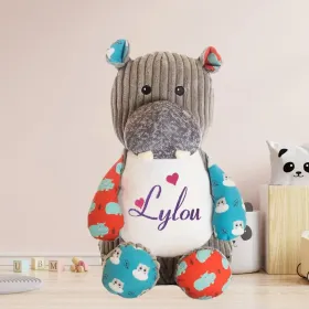 peluche hippopotame enfant brodé avec prénom