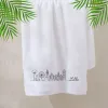 serviette brodée trait de fil ville de Lille