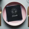 signe du cancer brodé sur serviette de table coton