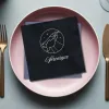 serviette de table brodée signe capricorne