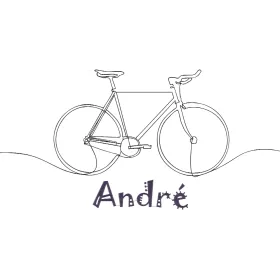 detail vélo brodé sur serviette