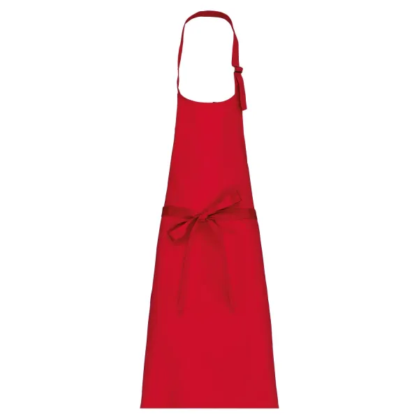 tablier de cuisine rouge avec broderie prénom