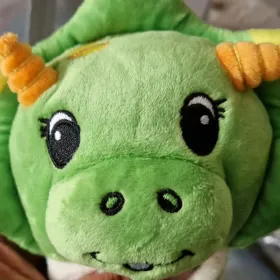 tete dragon vert doudou à faire broder