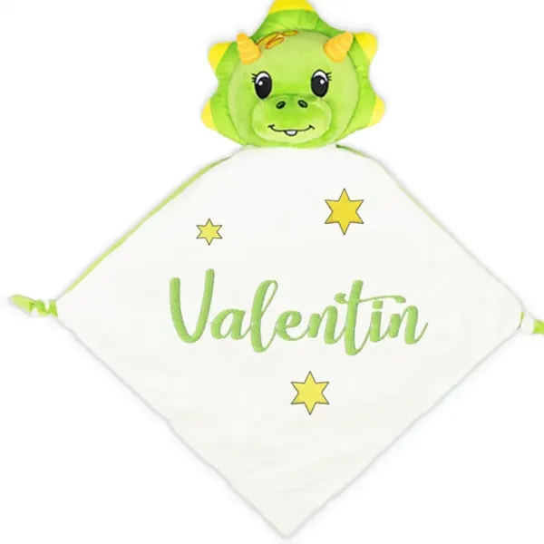 broderie prénom sur doudou dragon rigolo