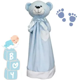 doudou ours bleu grande taille à faire broder