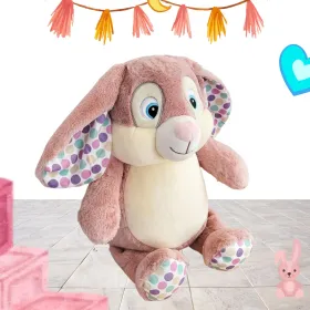 lapin en peluche rose