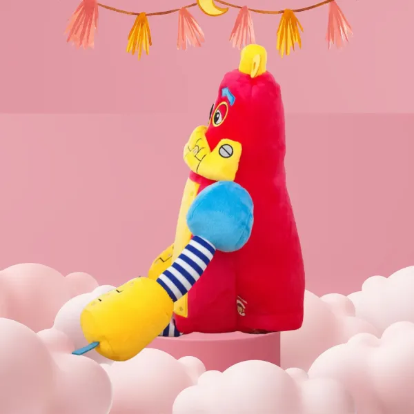 peluche robot vue de profil
