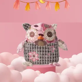 hibou rose en tissus