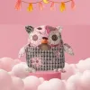 hibou rose en tissus
