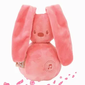 peluche doudou lapin rose musical brodé