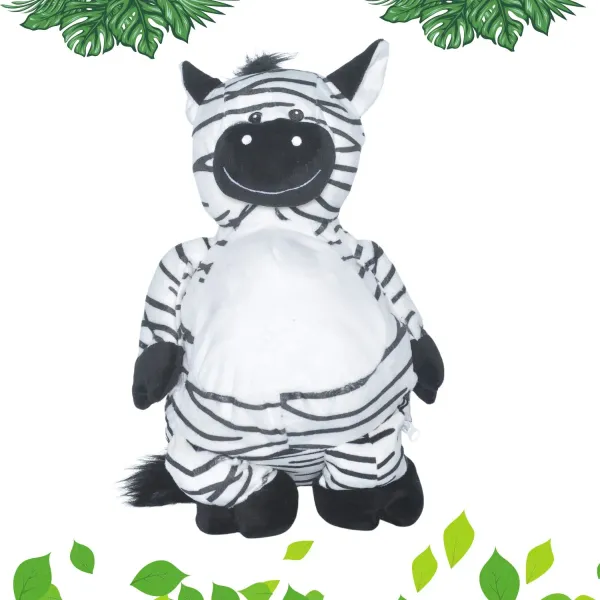 zebre en peluche brodé