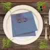 Serviettes de table en coton brodées sigles de carte à personnaliser
