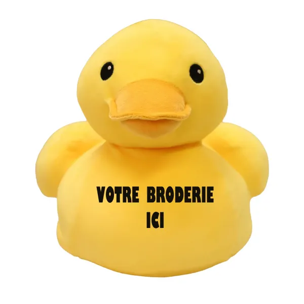 Peluche canard jaune à offrir en cadeau personnalisé