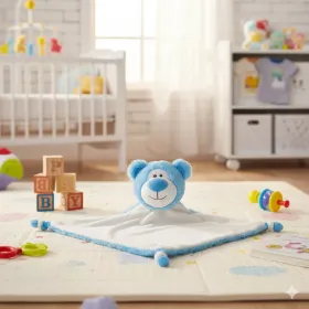 doudou ours bleu personnalisé