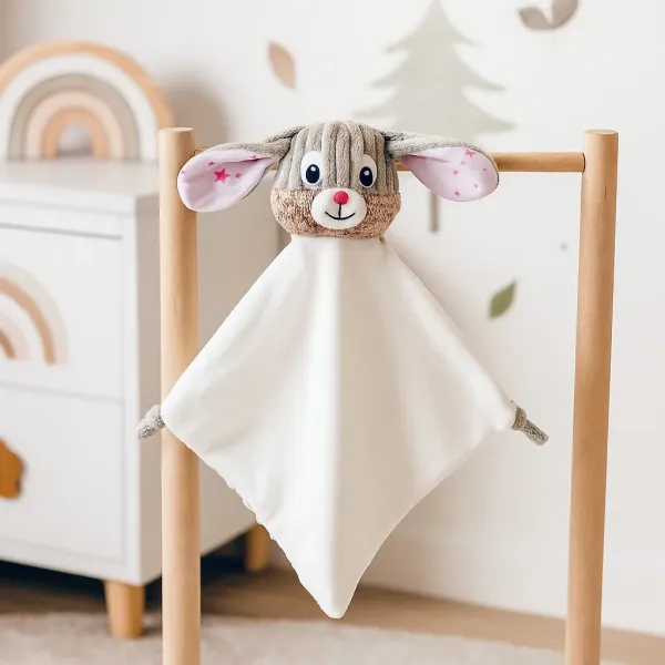 doudou lapin bébé rose personnalisé