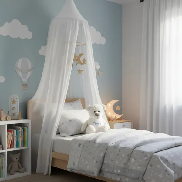 peluche enfant personnalisée sur lit enfant