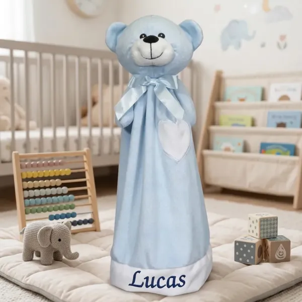 doudou ours couverture personnalisé avec broderie prénom