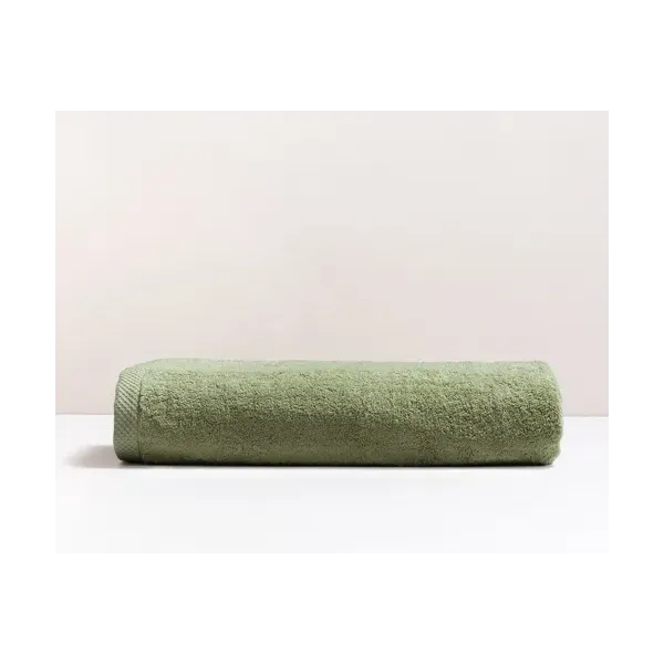 serviette de bain brodée vert foncé