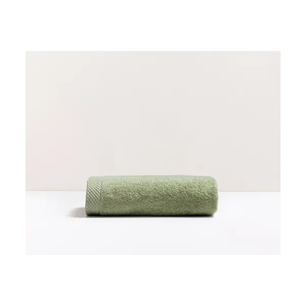 Serviettes de bain prestige brodées couleur vert en coton