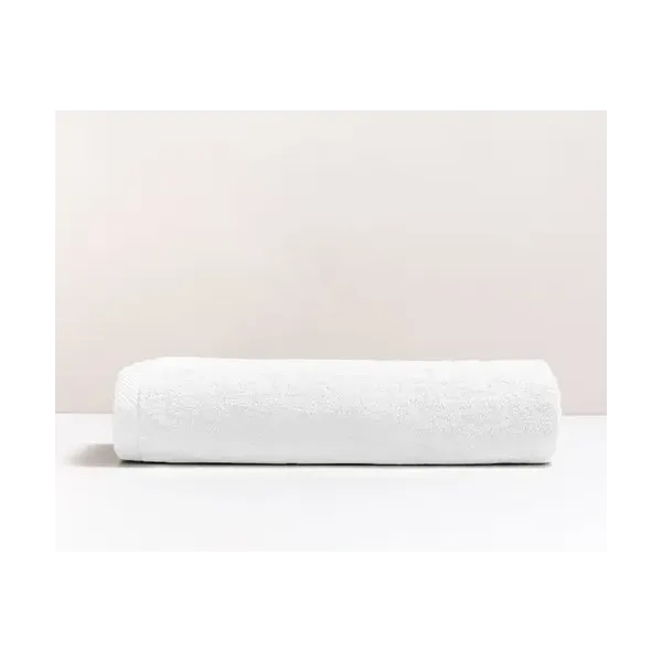 serviette de bain ivoire brodée