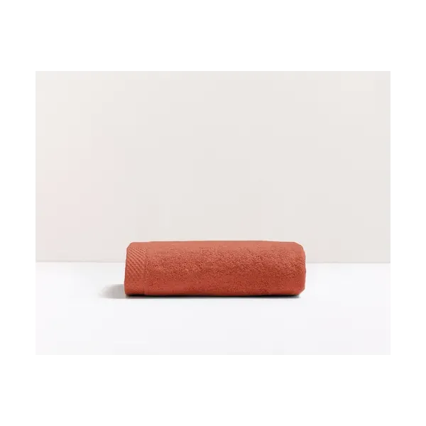 drap de bain brodé terracotta