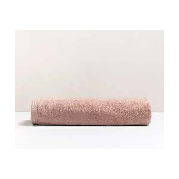 drap de bain brodé rose