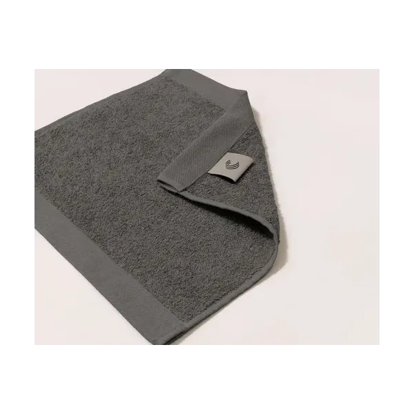 Linge de bain serviette et drap de bain recyclé couleur gris brodé