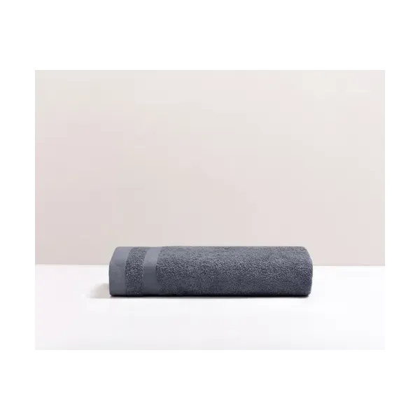 drap de bain recycle bleu gris brodée