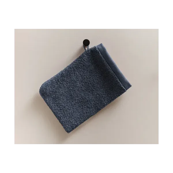 linge de bain bleu indigo recyclé brodé