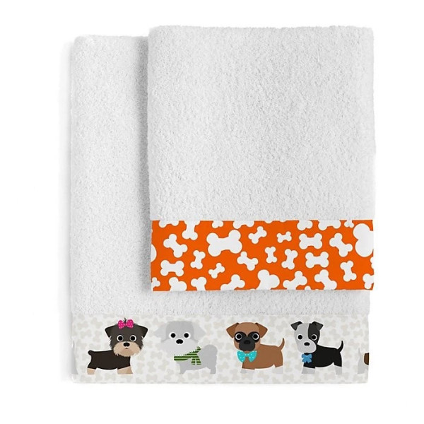 drap de bain enfant motif chien personnalisé