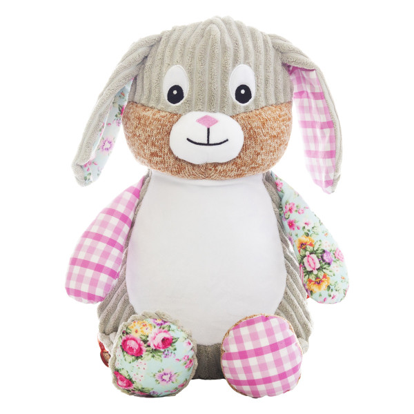 peluche lapin rigolo brodé