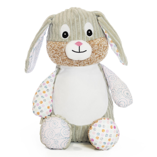 peluche lapin tissus brodé