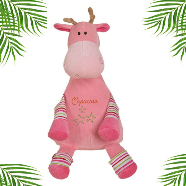 peluche girafe rose personnalisée