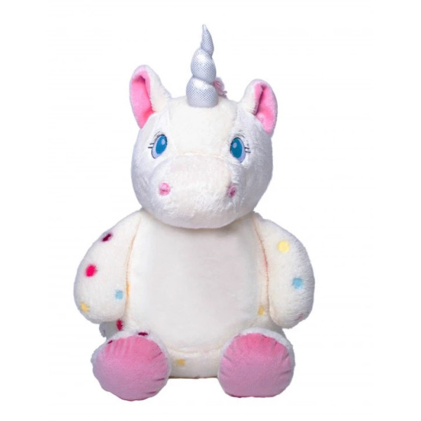 peluche licorne à pois brodée