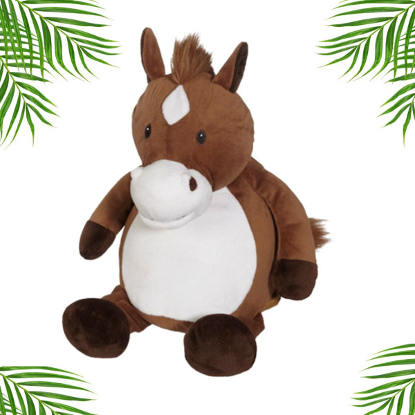 peluche cheval marron personnalisé