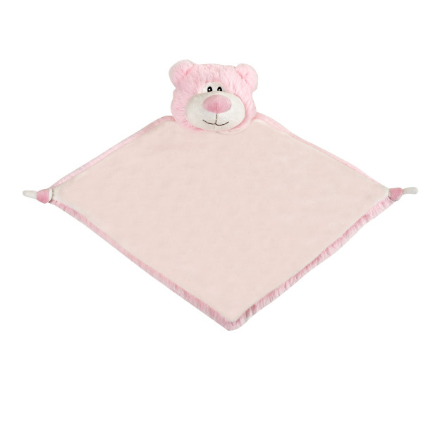 Doudou ours rose en peluche tout doux personnalisé avec prénom