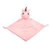 Doudou plat licorne rose pour petite fille personnalisée avec texte