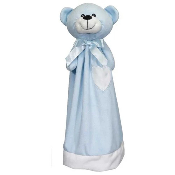 grand doudou ours bleu brodé