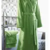 Peignoir femme personnalisé et brodé au prénom couleur vert