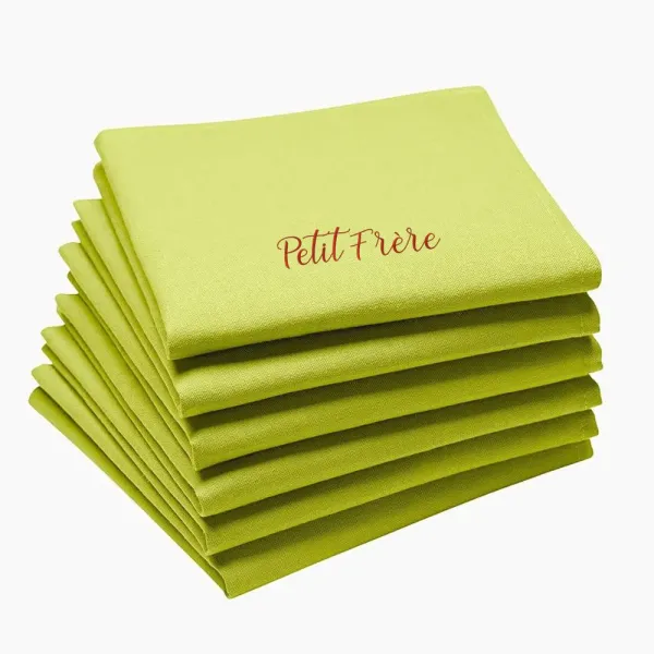 Serviette de table en coton fabriquée en france vert kiwi