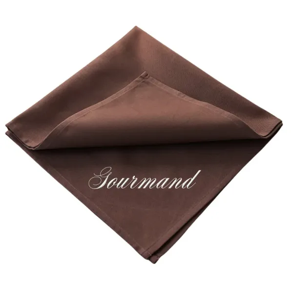 Serviette de table couleur chocolat brodée avec prénom